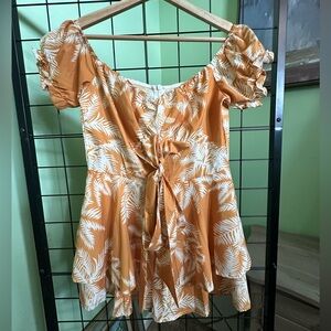 Yellow Floral Women's Romper